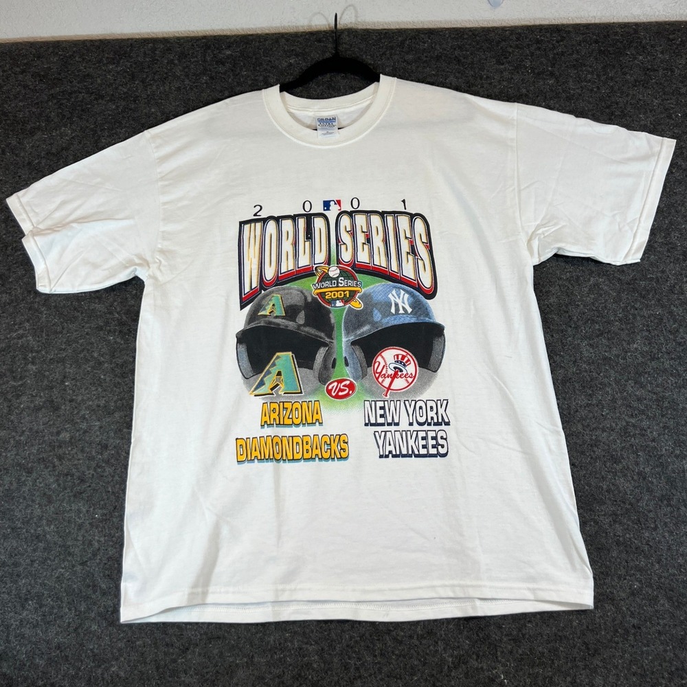 Vintage Y2K World Series Shirt Mens XL White Arizona Diamondbacks VS NY Yankees